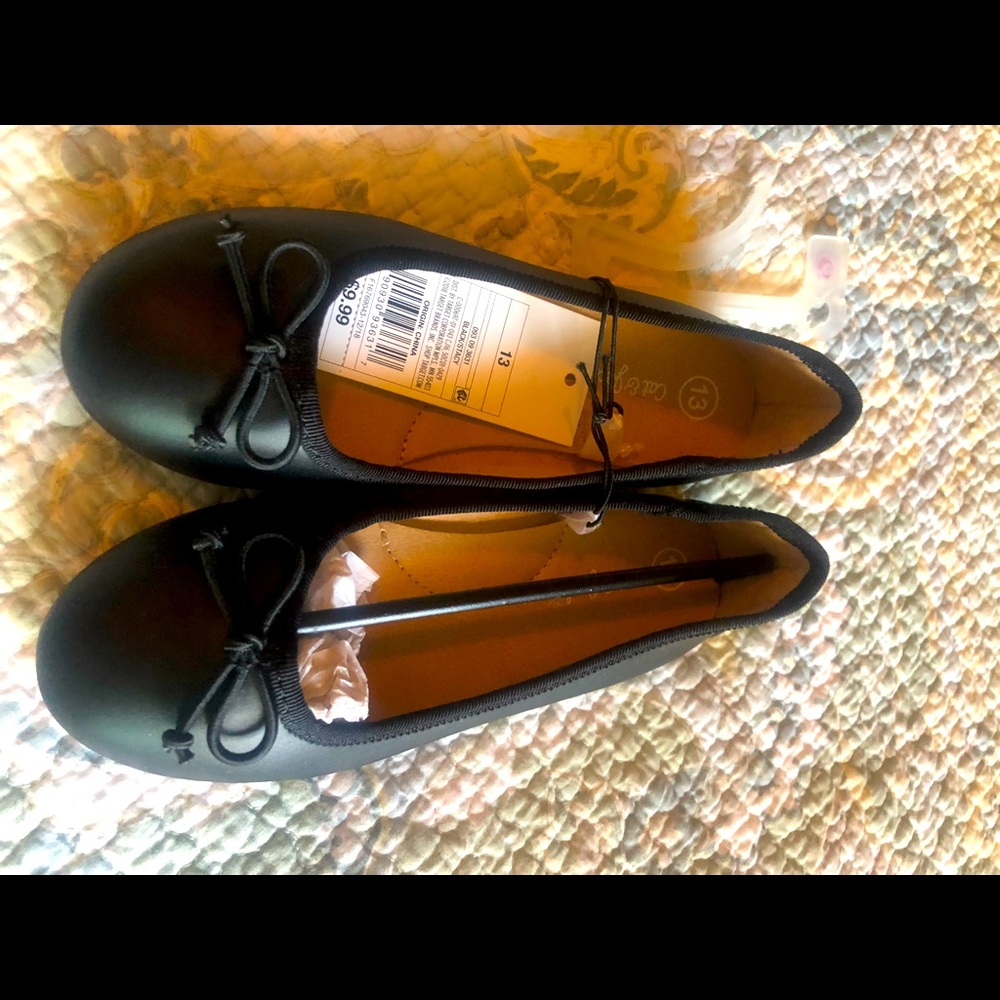 Girls black flats size 13